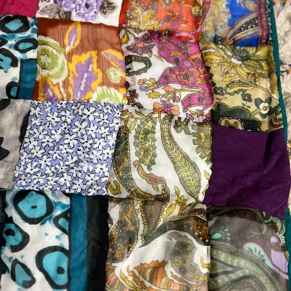 Raj Stunning Multicolor Patchwork Quilt/Throw, Handmade in India. Stunning! NWOT